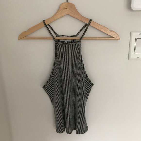 Out from Under Gray Ribbed Halter Crop - Picture 3 of 4